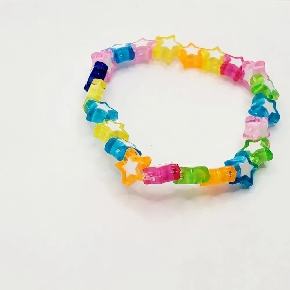 Children's Multi Colored Star Stretch Bracelet - Picture 4 of 6